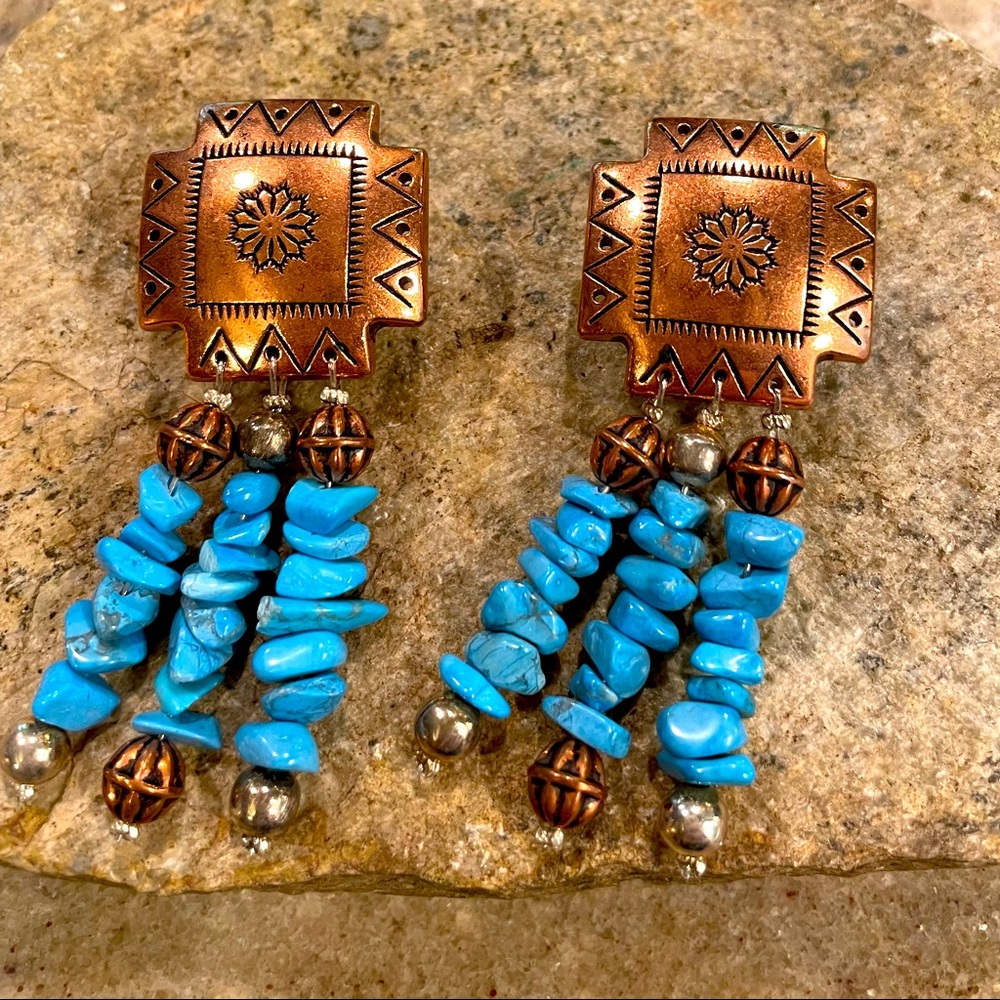 Southwestern Sundance Style Boho Clip On Earrings